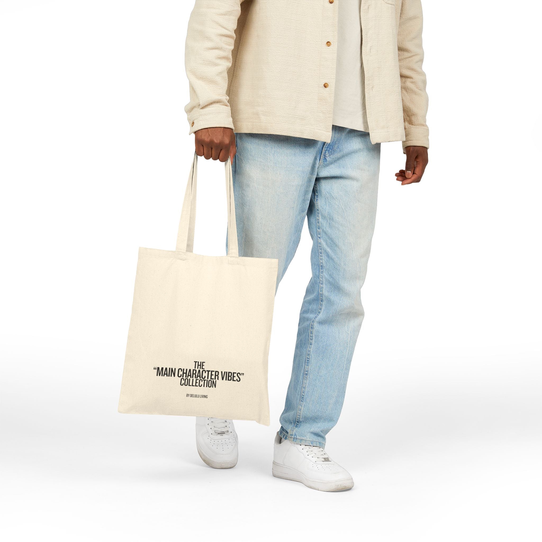 TOTE BAG - MAIN CHARACTER VIBES COLLECTION - BACKGROUND MUSIC BEIGE