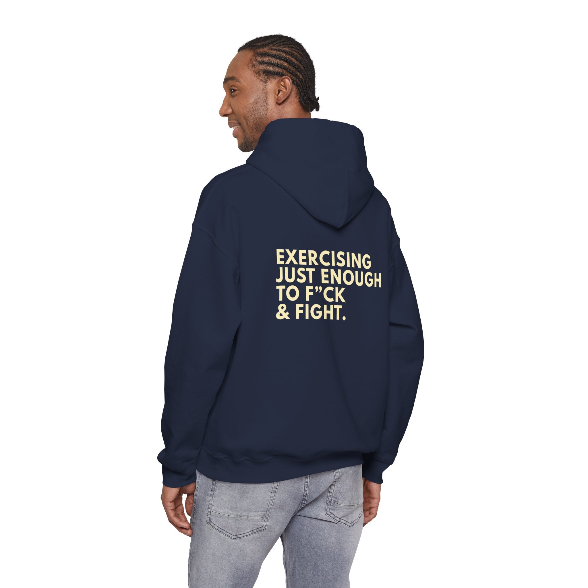STATEMENT HOODIE - JUST ENOUGH NAVY/YELLOW