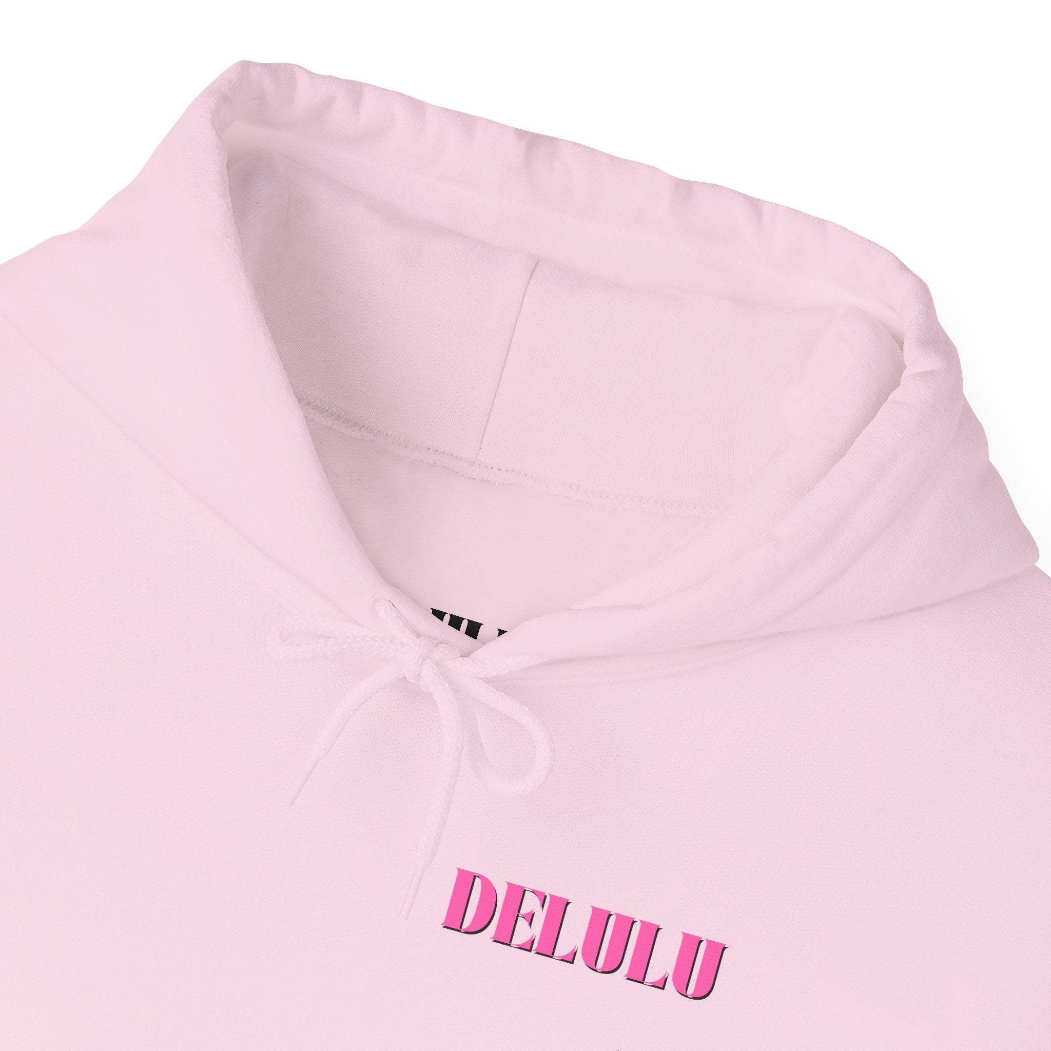 STATEMENT HOODIE DELULU - BLUE & PINK/BLACK