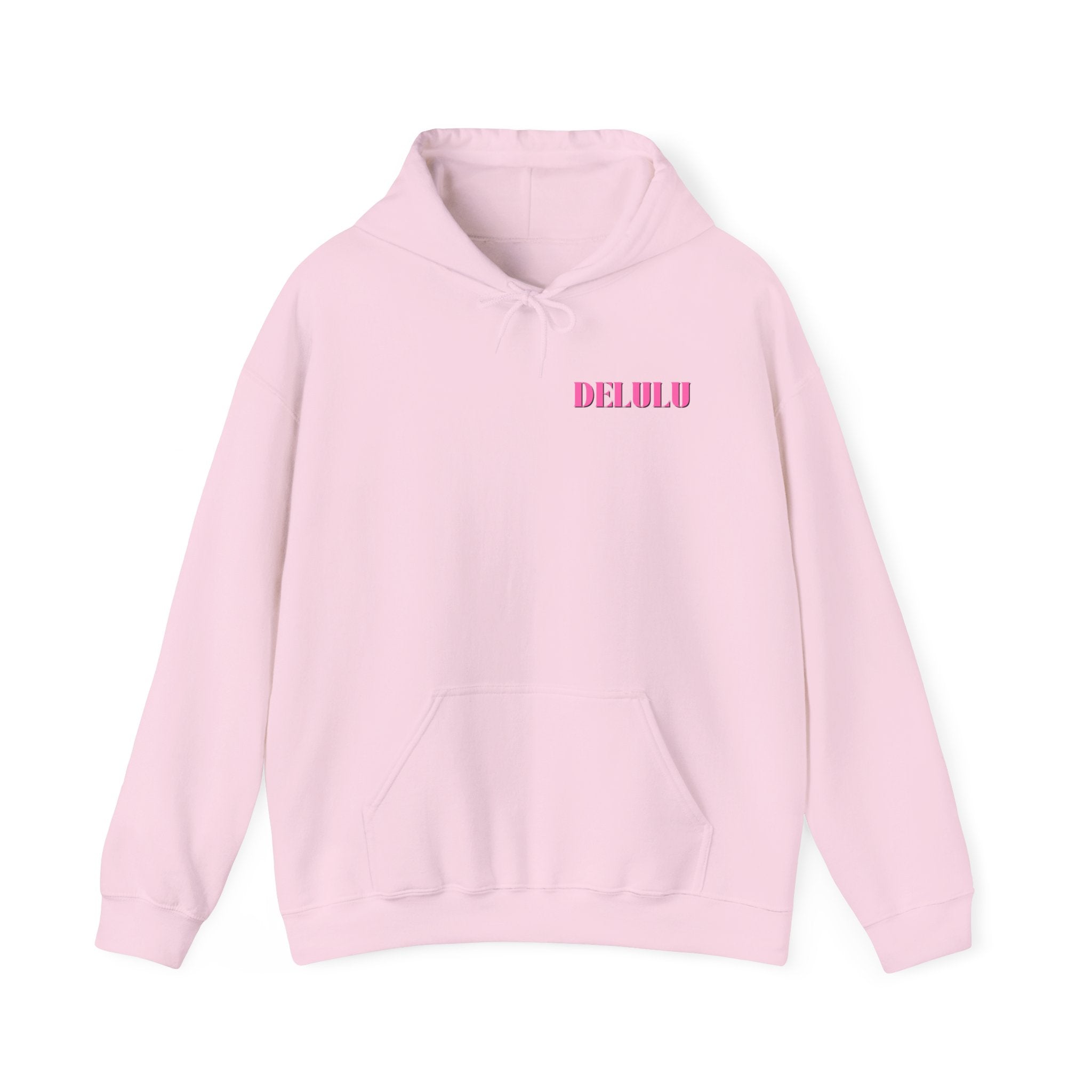 STATEMENT HOODIE DELULU - BEIGE & PINK/BLACK