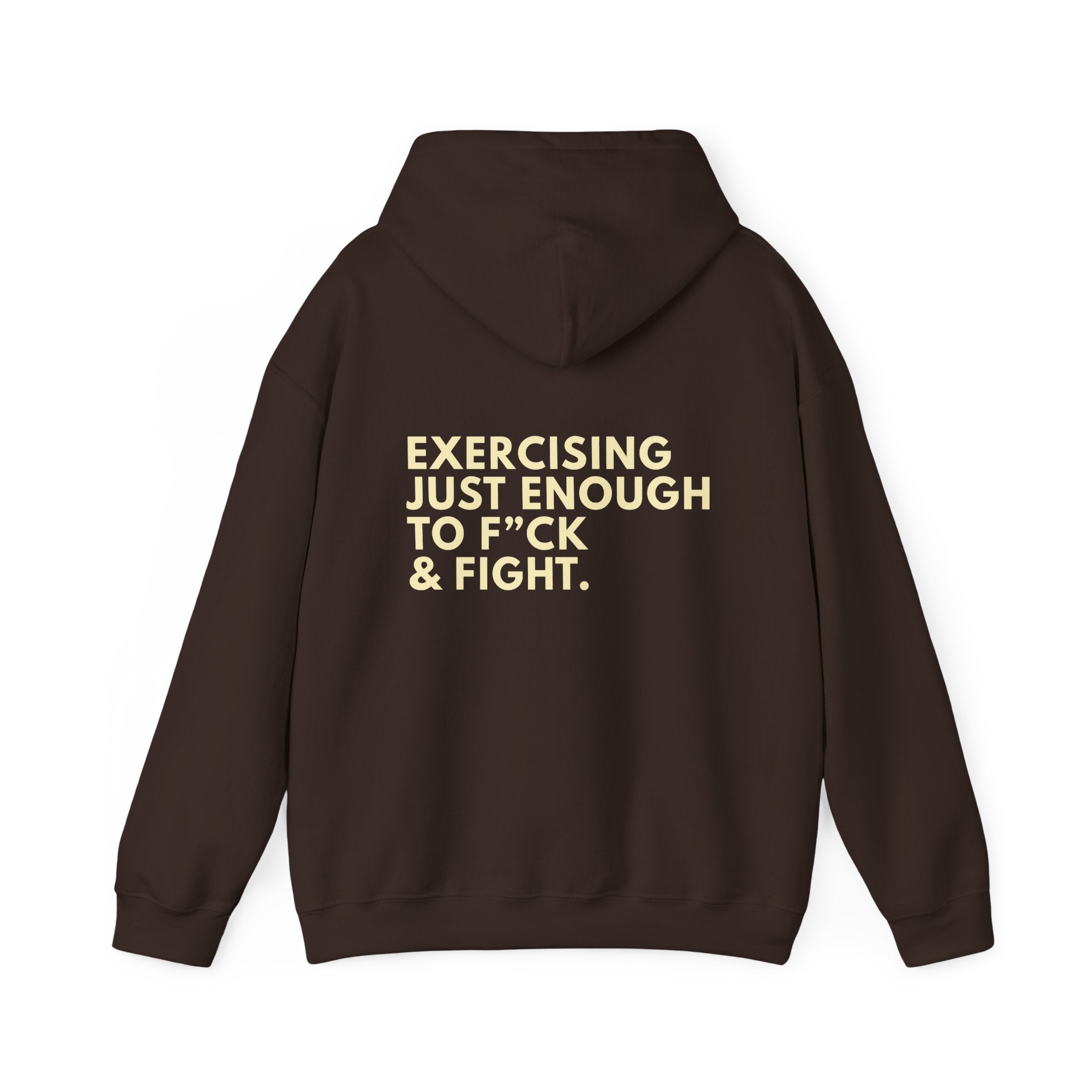 STATEMENT HOODIE - JUST ENOUGH DARK CHOCOLATE/YELLOW