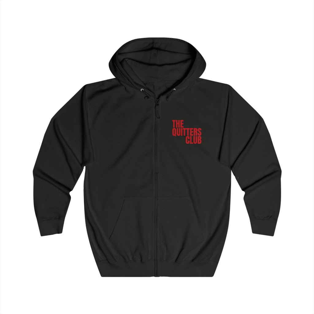 05 QUITTERS CLUB FULL-ZIP HOODIE BLACK/RED