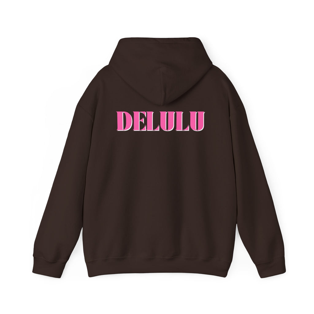 STATEMENT HOODIE DELULU - ROYAL BLUE & PINK/WHITE