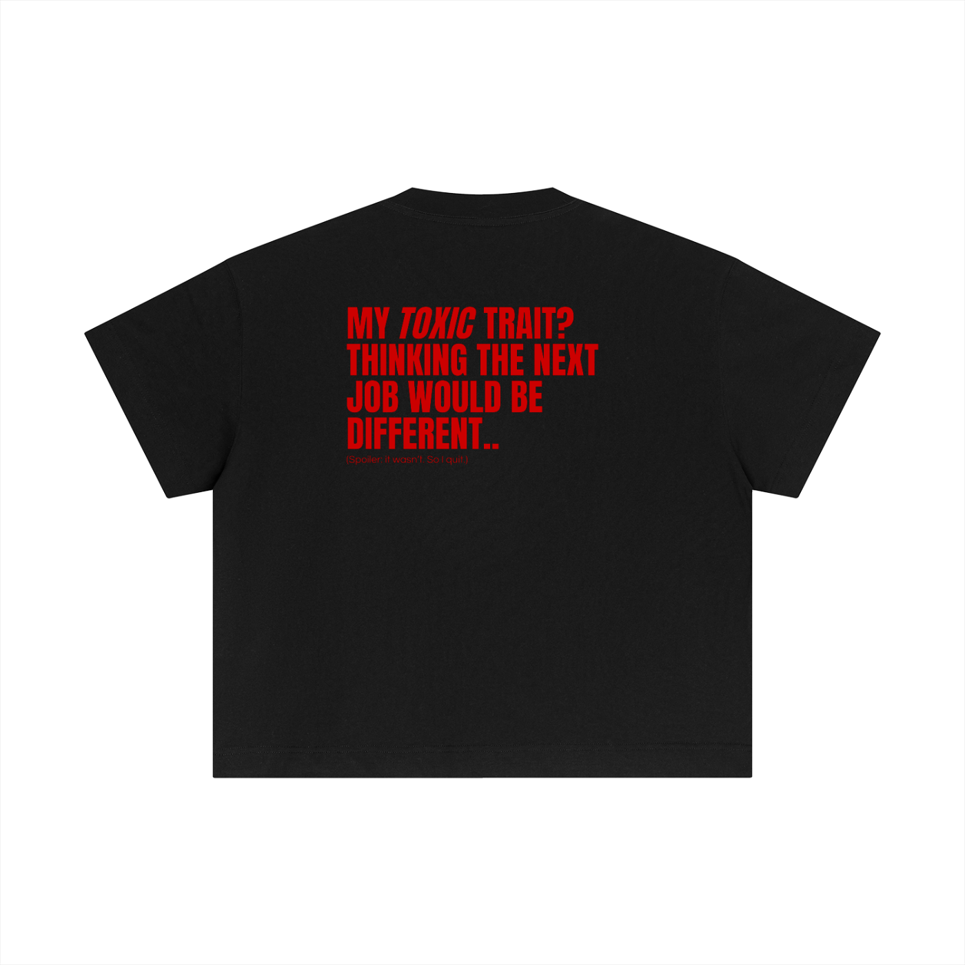 QUITTERS CLUB ESSENTIAL COTTON BOXY T-SHIRT - TOXIC TRAIT