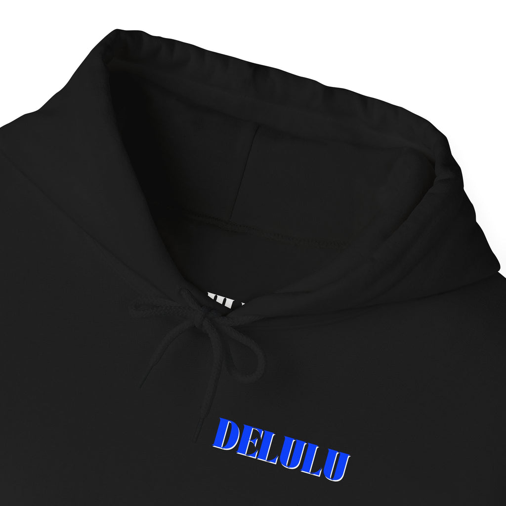 STATEMENT HOODIE DELULU - NAVY & BLUE/WHITE