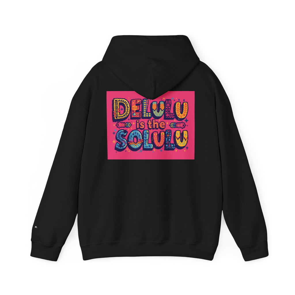 DELULU IS THE SOLULU HOODIE - BLACK&PINK