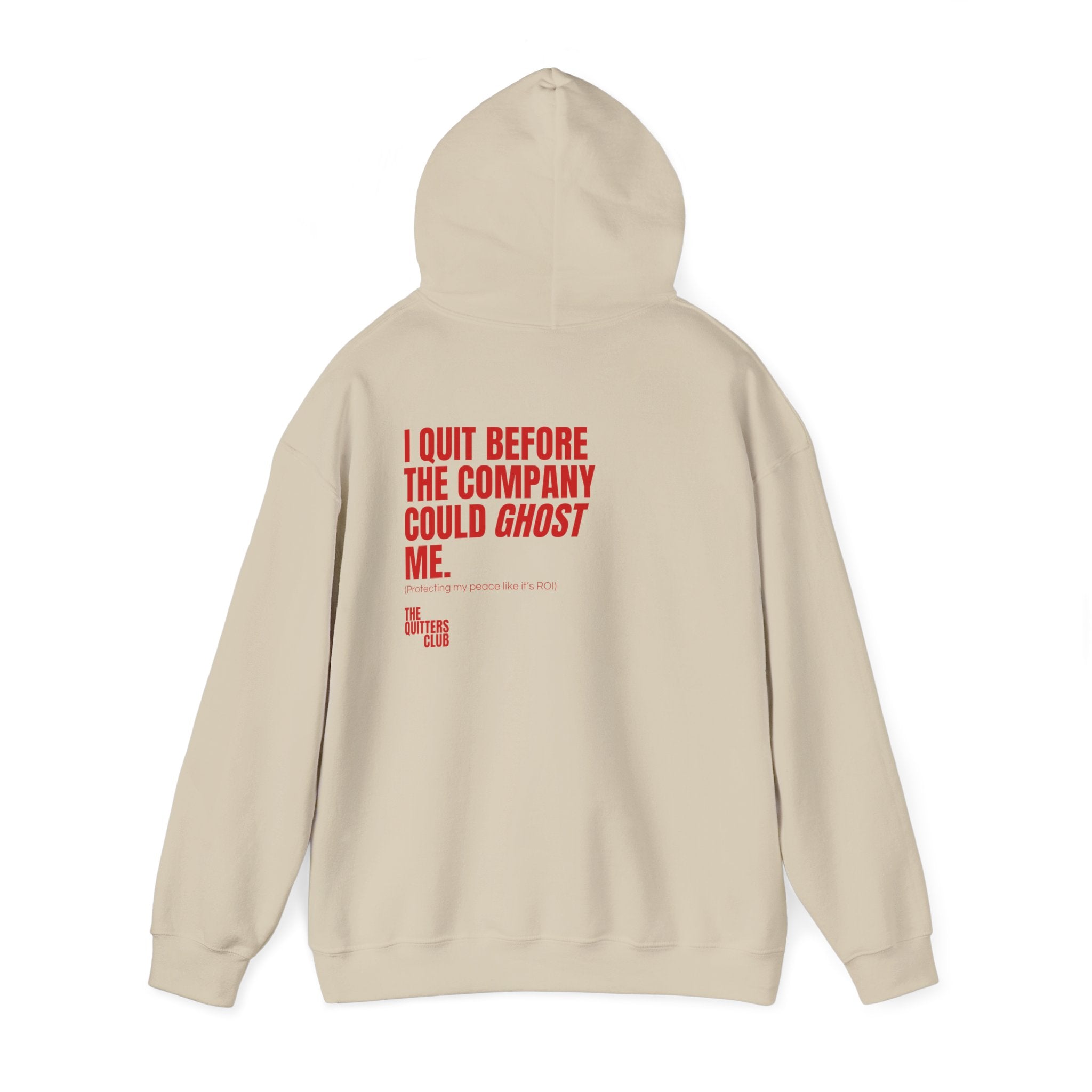 QUITTERS CLUB HOODIE - I QUIT BEIGE/RED