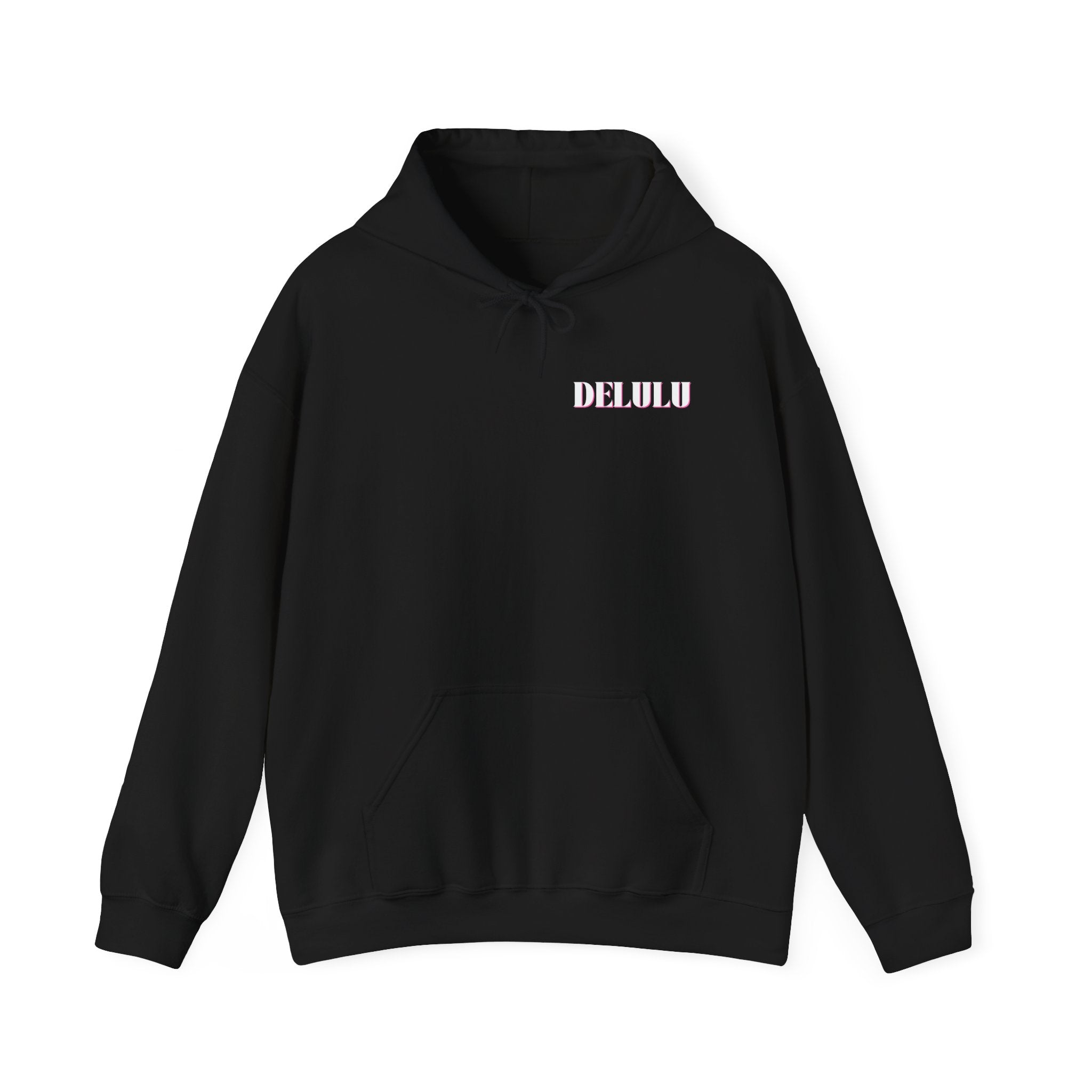 STATEMENT HOODIE DELULU - NAVY & WHITE/PINK