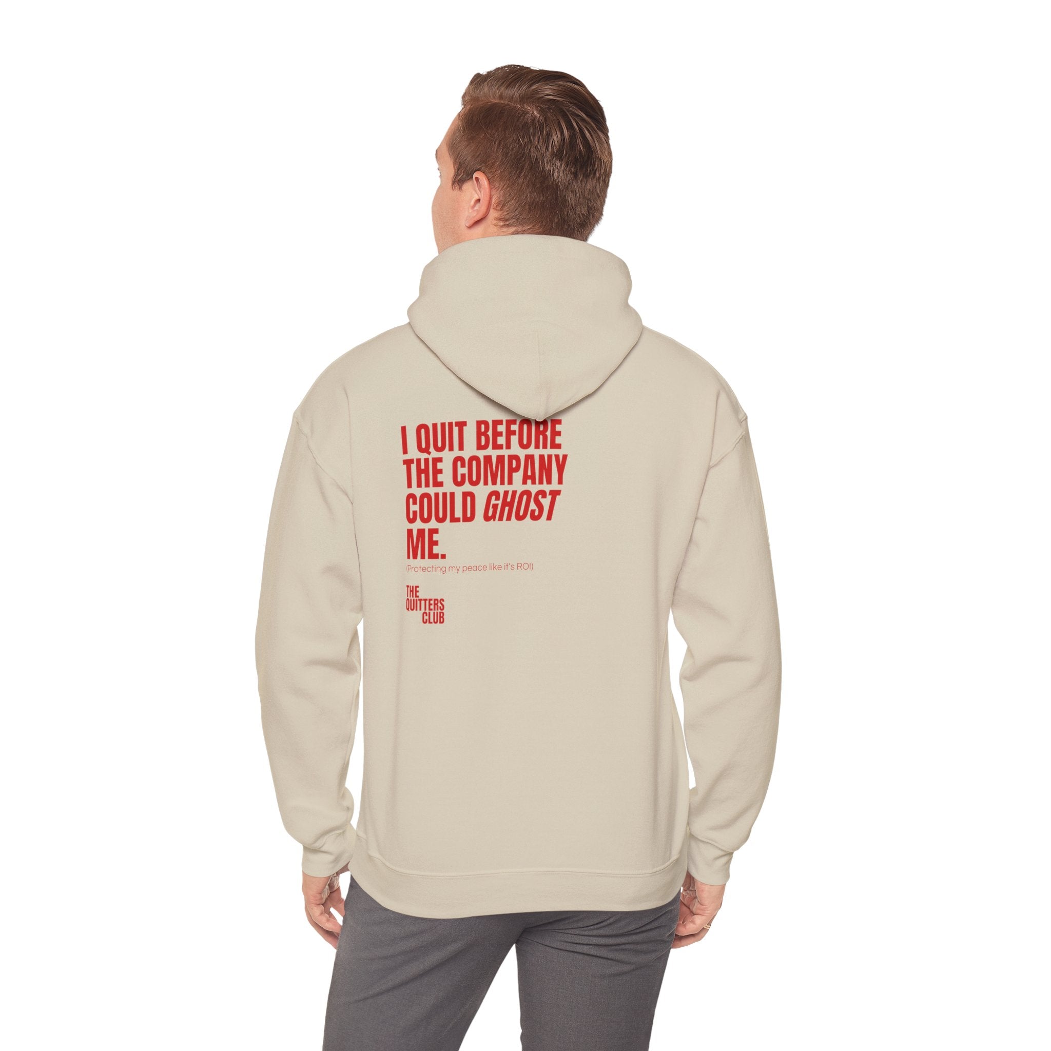 QUITTERS CLUB HOODIE - I QUIT BEIGE/RED