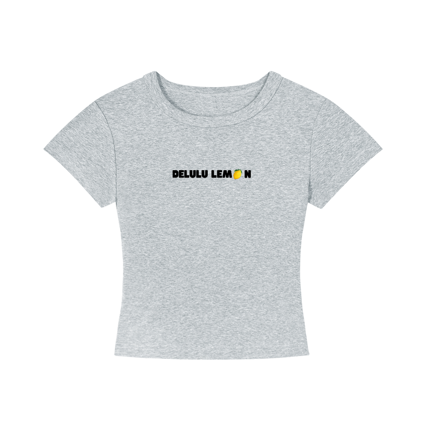 WOMEN`S CROPPED T-SHIRT - DELULU LEMON