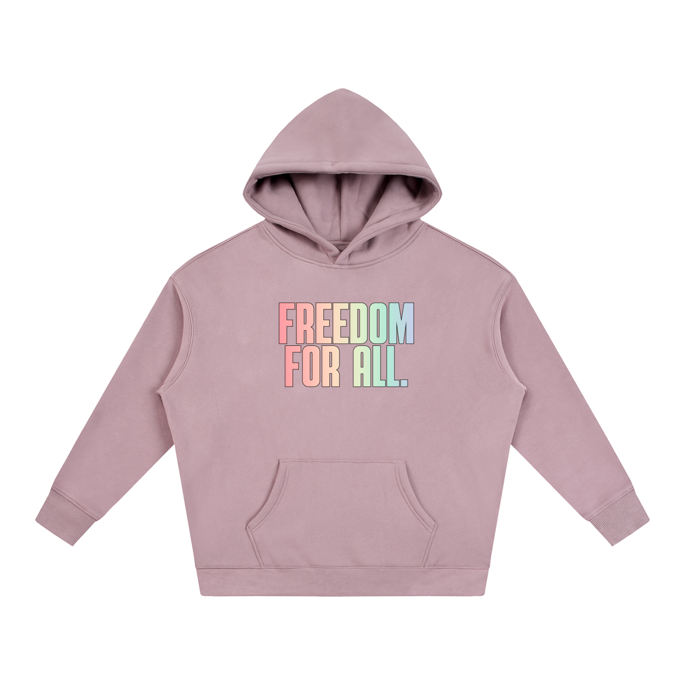 PRIDE OVERSIZED PREMIUM FLEECED HOODIE - FREEDOM FOR ALL