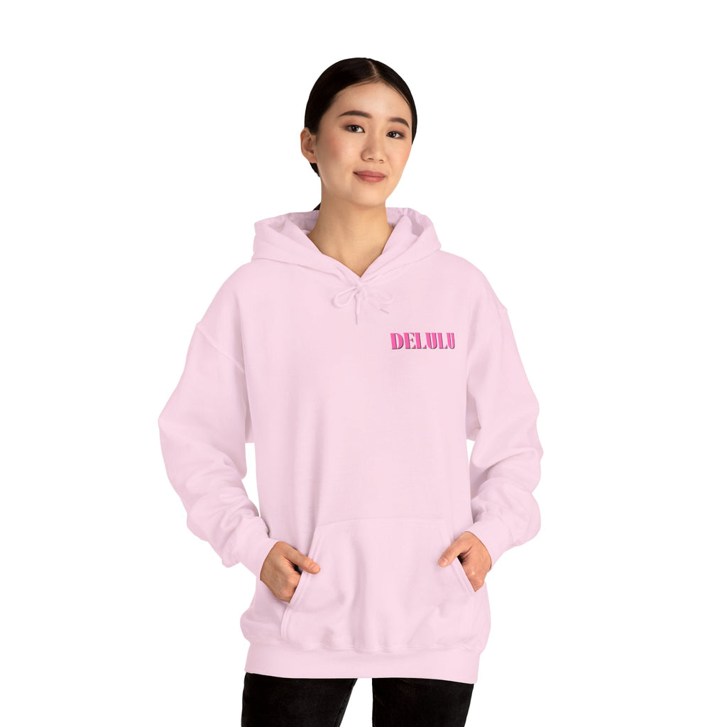 STATEMENT HOODIE DELULU - PINK & PINK/BLACK