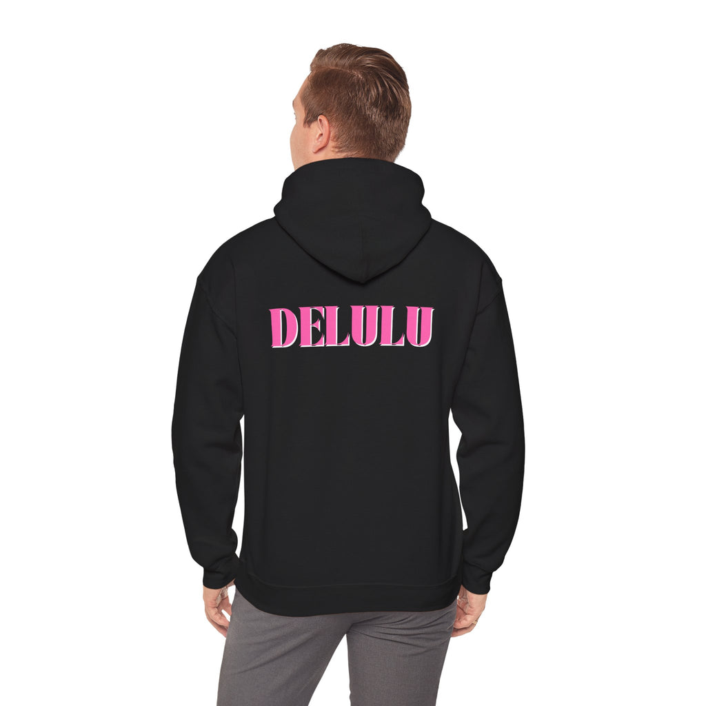 STATEMENT HOODIE DELULU - MAROON & PINK/WHITE