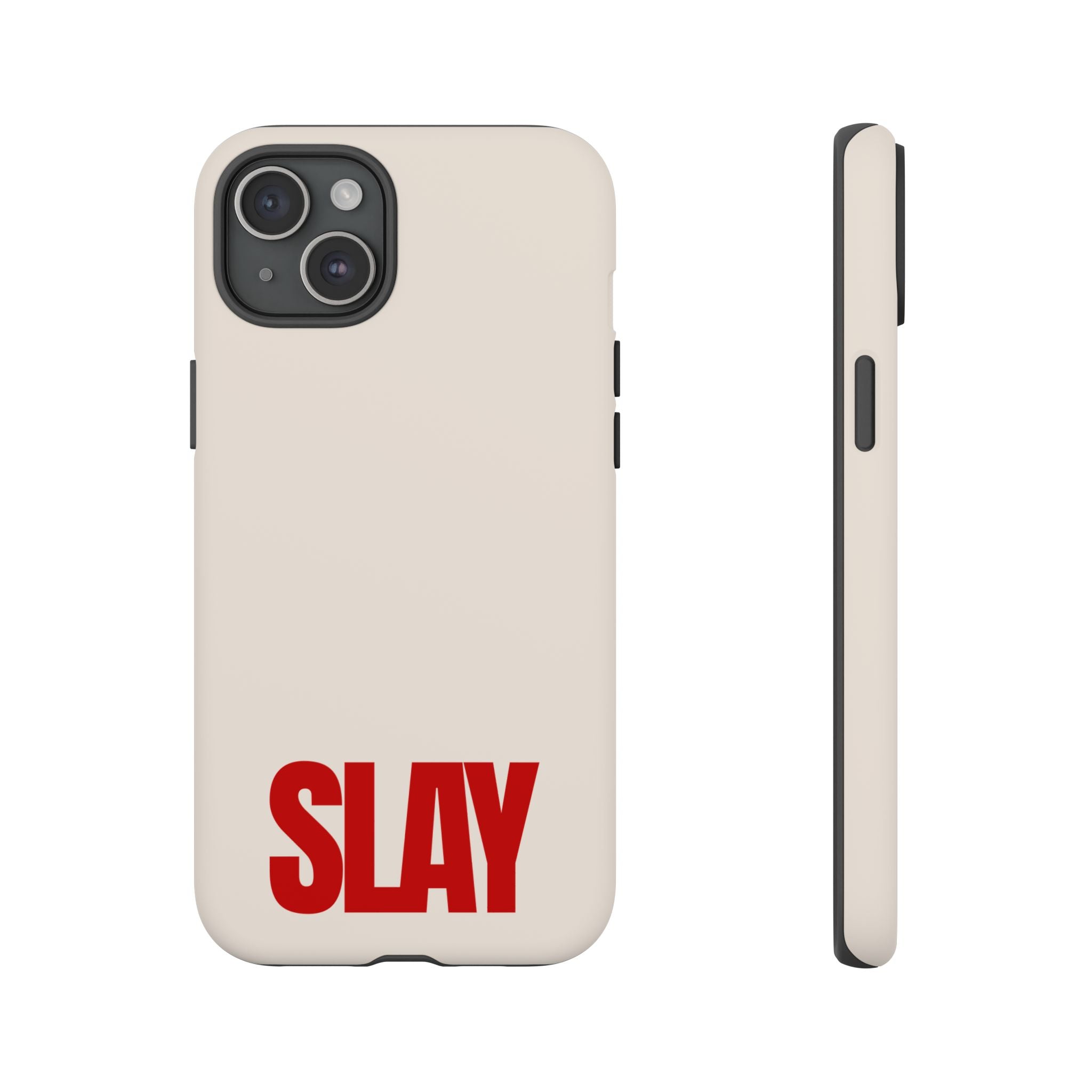 IPHONE CASE (15 - 17) - SLAY (BEIGE&RED)