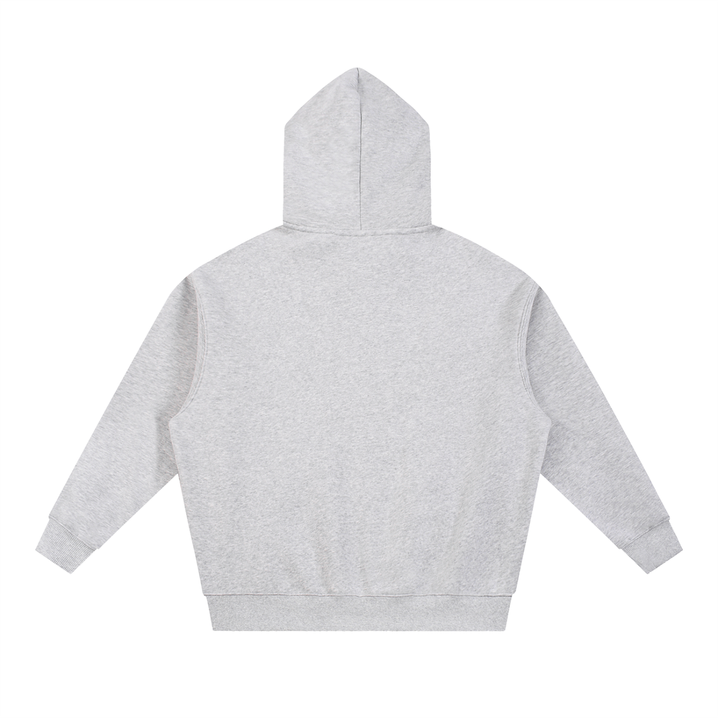 BASIC ESSENTIAL OVERSIZED BOXY FIT FLEECE HOODIE SNOW GREY