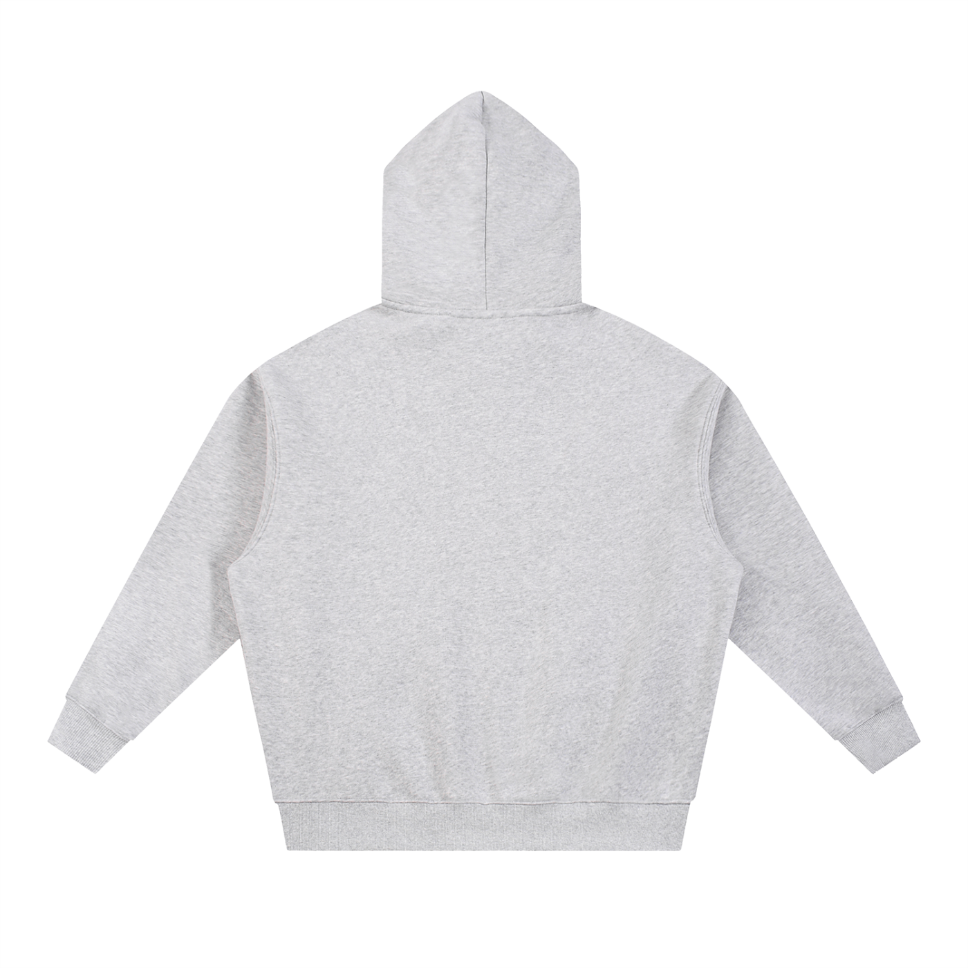 BASIC ESSENTIAL OVERSIZED BOXY FIT FLEECE HOODIE SNOW GREY