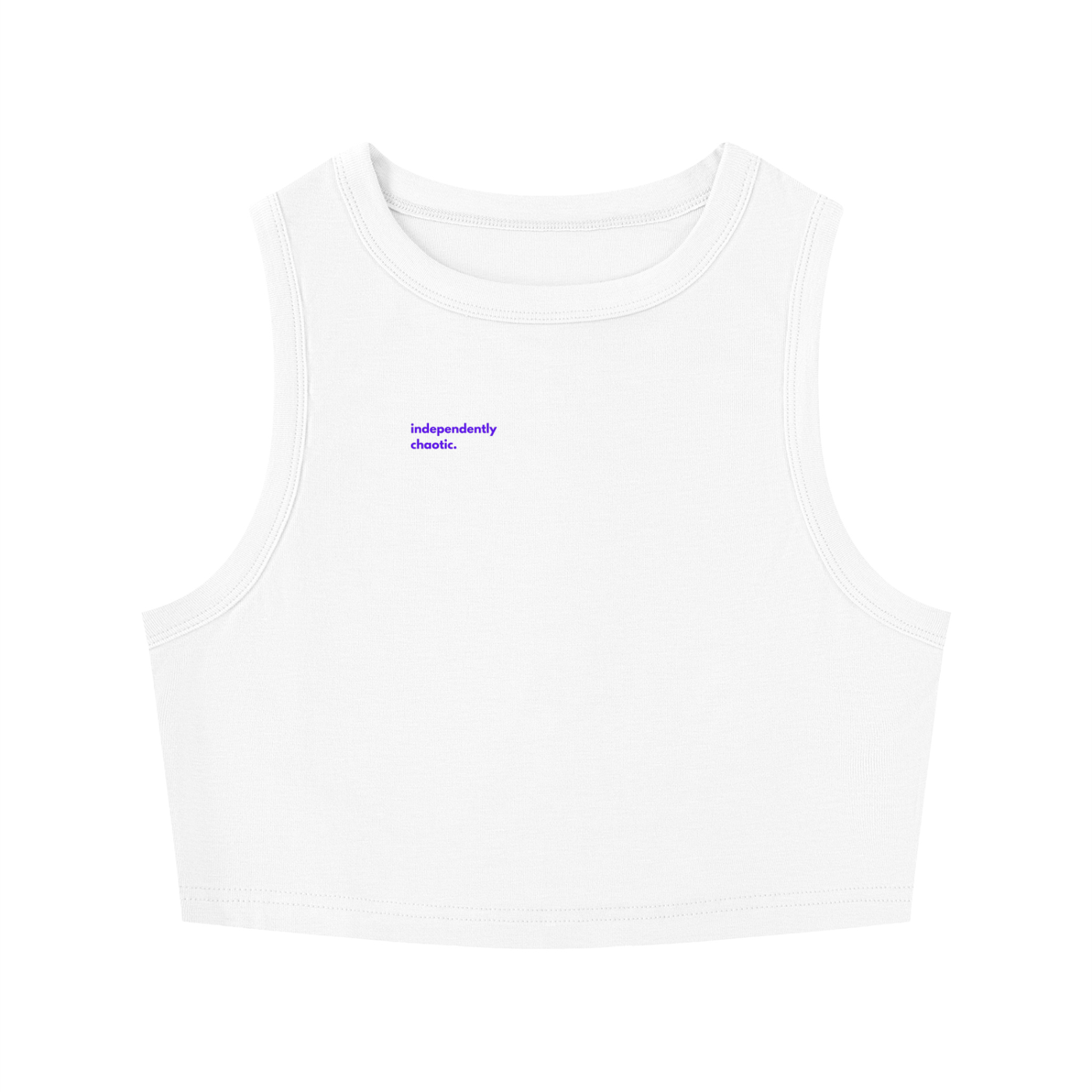 MAIN CHARACTER TIGHT CREWNECK CROP TANK TOP -  INDEPENDENTLY CHAOTIC