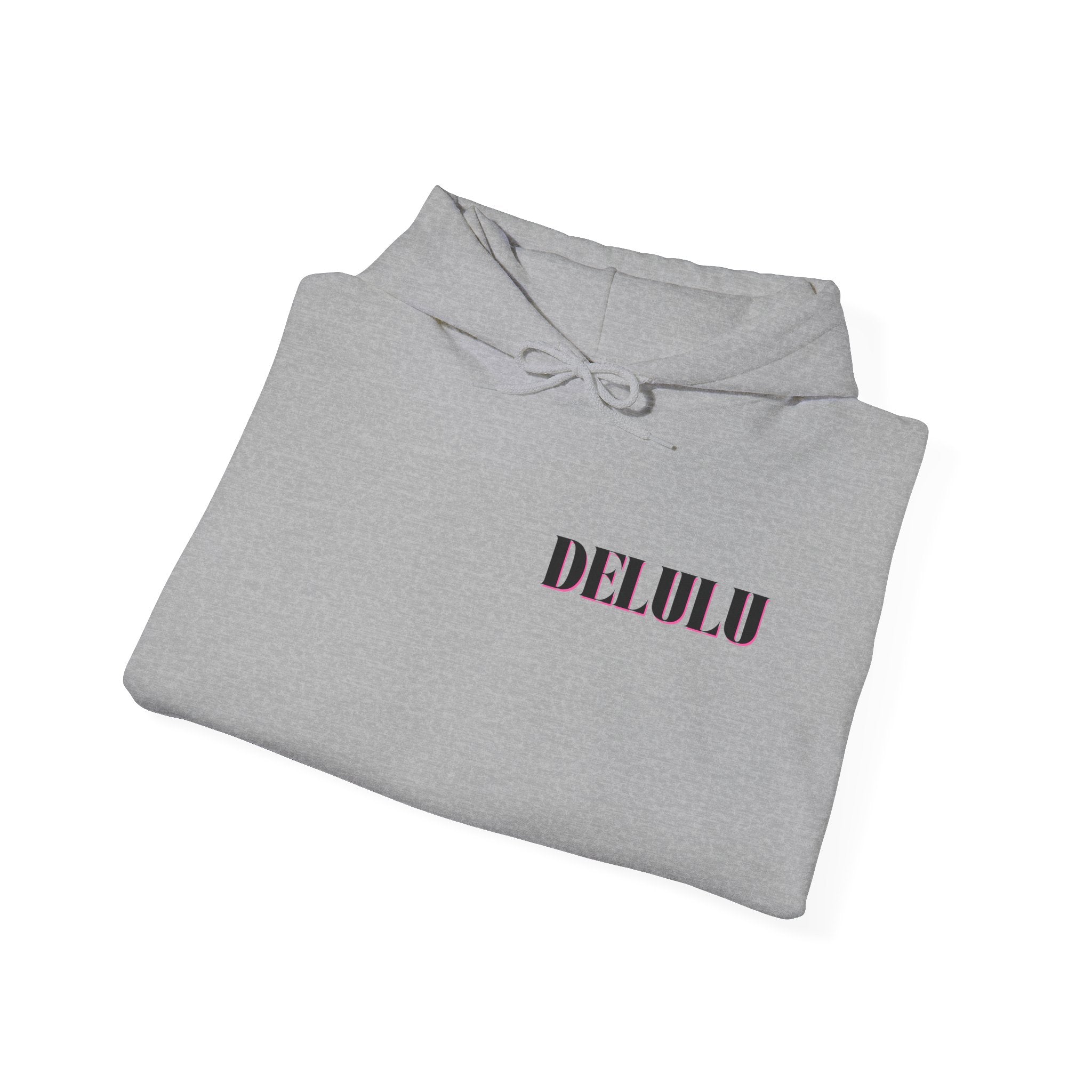 STATEMENT HOODIE DELULU - BEIGE & BLACK/PINK