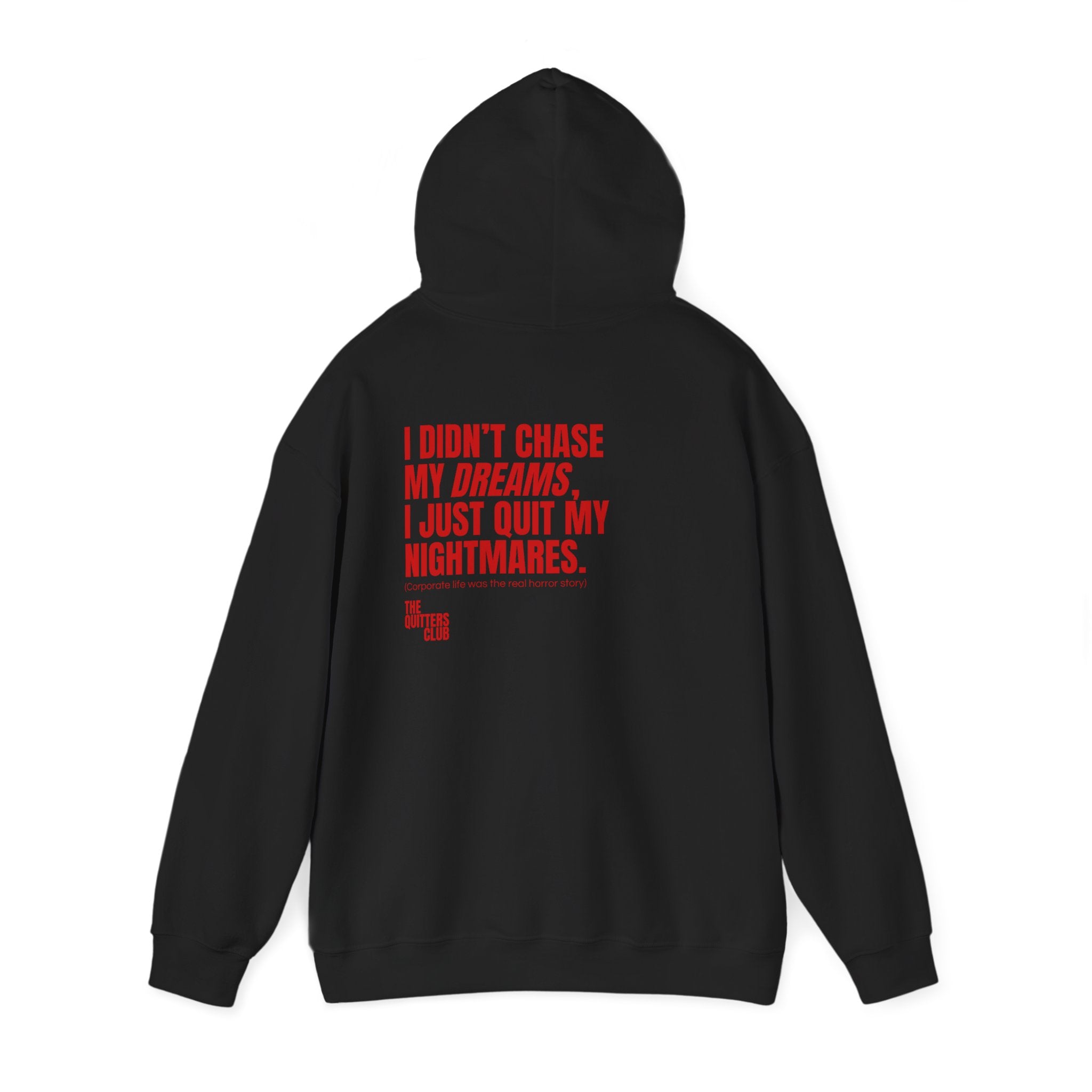 QUITTERS CLUB HOODIE - QUIT MY NIGHTMARE BLACK/RED