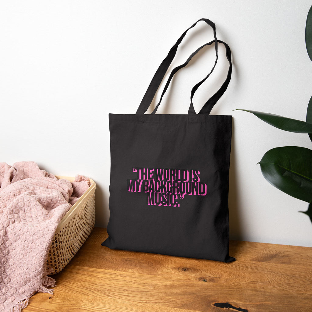 TOTE BAG - MAIN CHARACTER VIBES COLLECTION - BACKGROUND MUSIC BEIGE