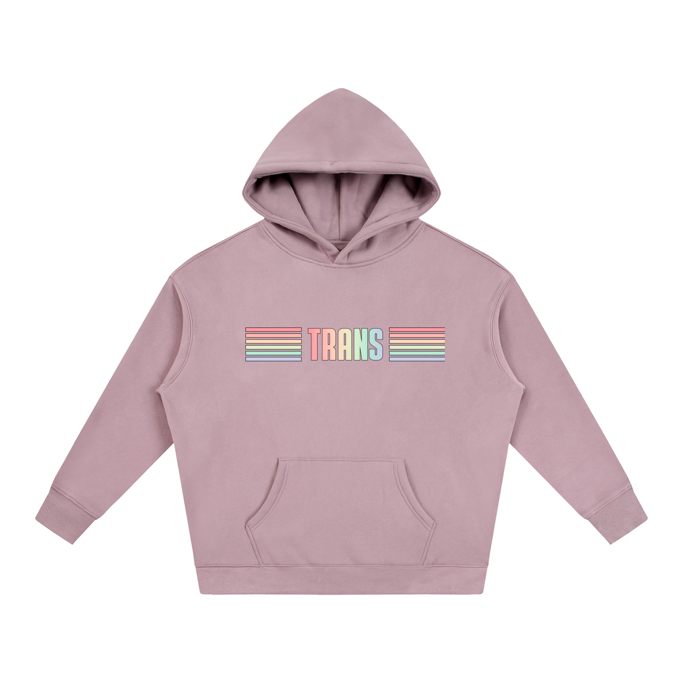 PRIDE OVERSIZED PREMIUM FLEECED HOODIE - TRANS