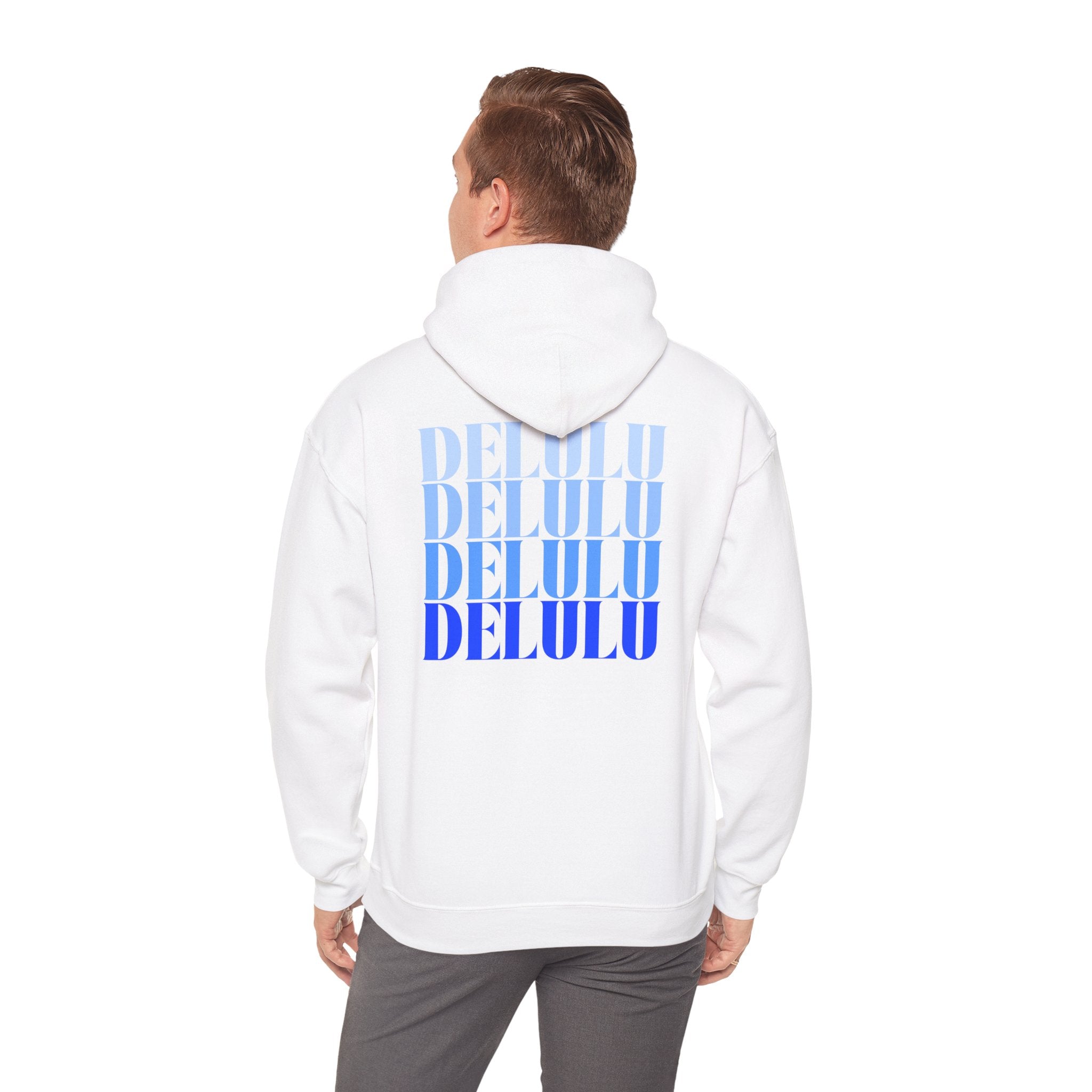 STATEMENT HOODIE DELULU DELULU DELULU - BABY BLUE & BLUE