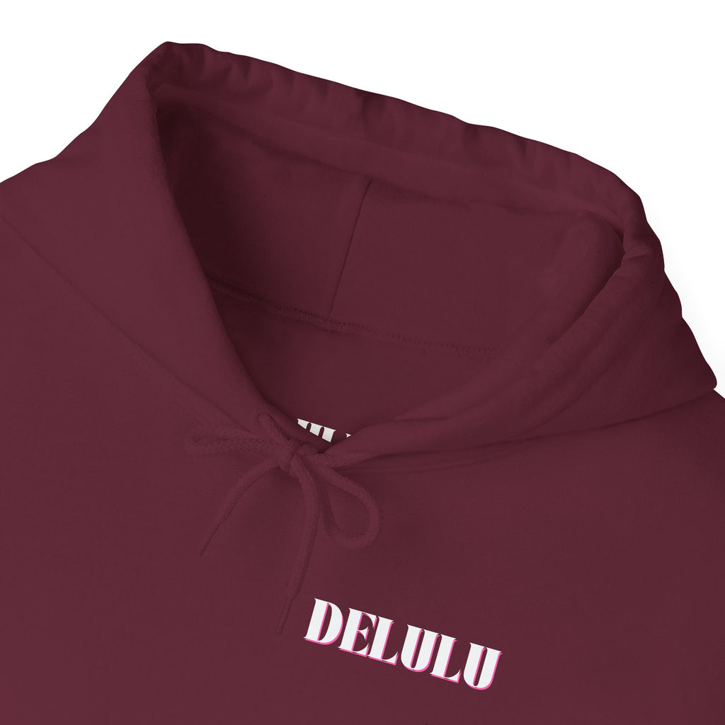 STATEMENT HOODIE DELULU - NAVY & WHITE/PINK
