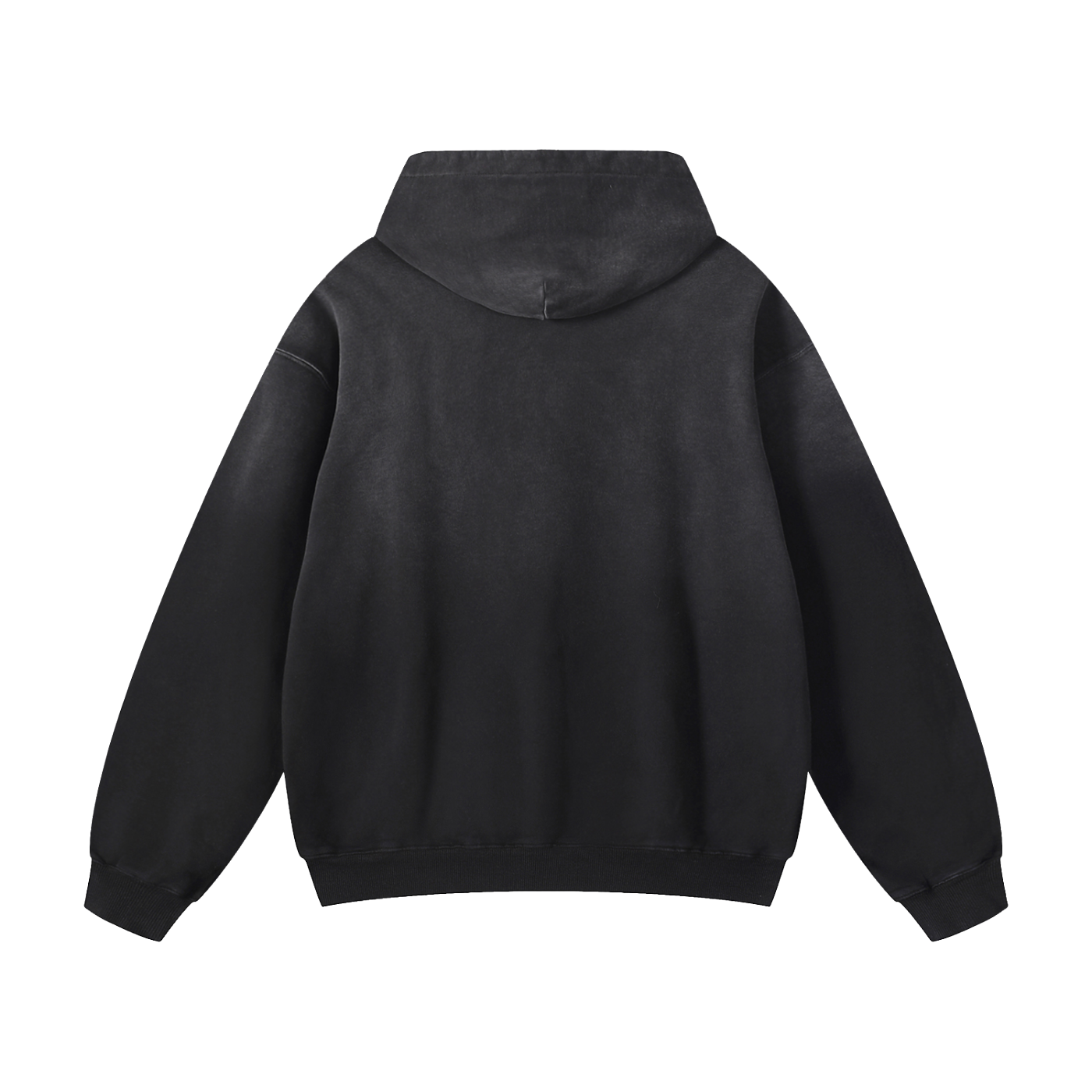 PREMIUM UNISEX BASIC SUNFADE HEAVYWEIGHT OVERSIZED HOODIE BLACK