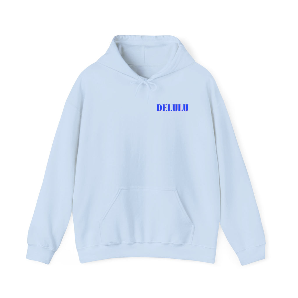 STATEMENT HOODIE DELULU - PINK & BLUE/PINK