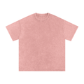 BASIC SNOW WASHED OVERSIZED COTTON T-SHIRT LIGHT PINK