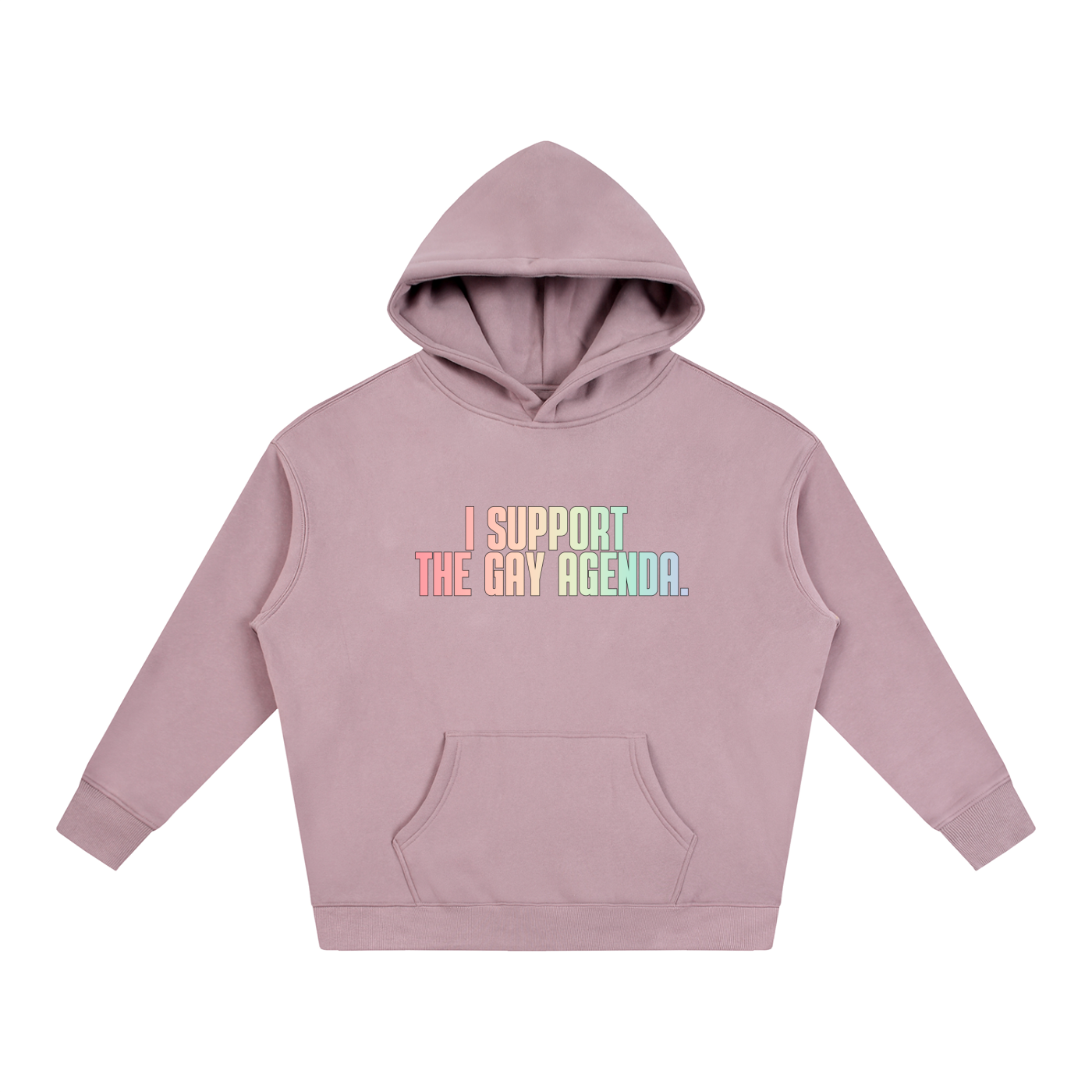 PRIDE OVERSIZED PREMIUM FLEECED HOODIE - I SUPPORT THE GAY AGENDA