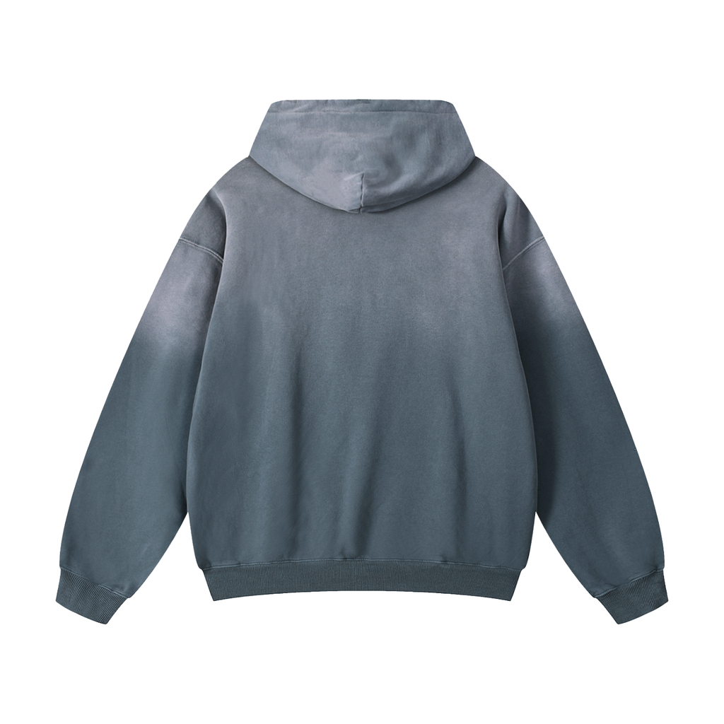 PREMIUM UNISEX BASIC SUNFADE HEAVYWEIGHT OVERSIZED HOODIE BLUE