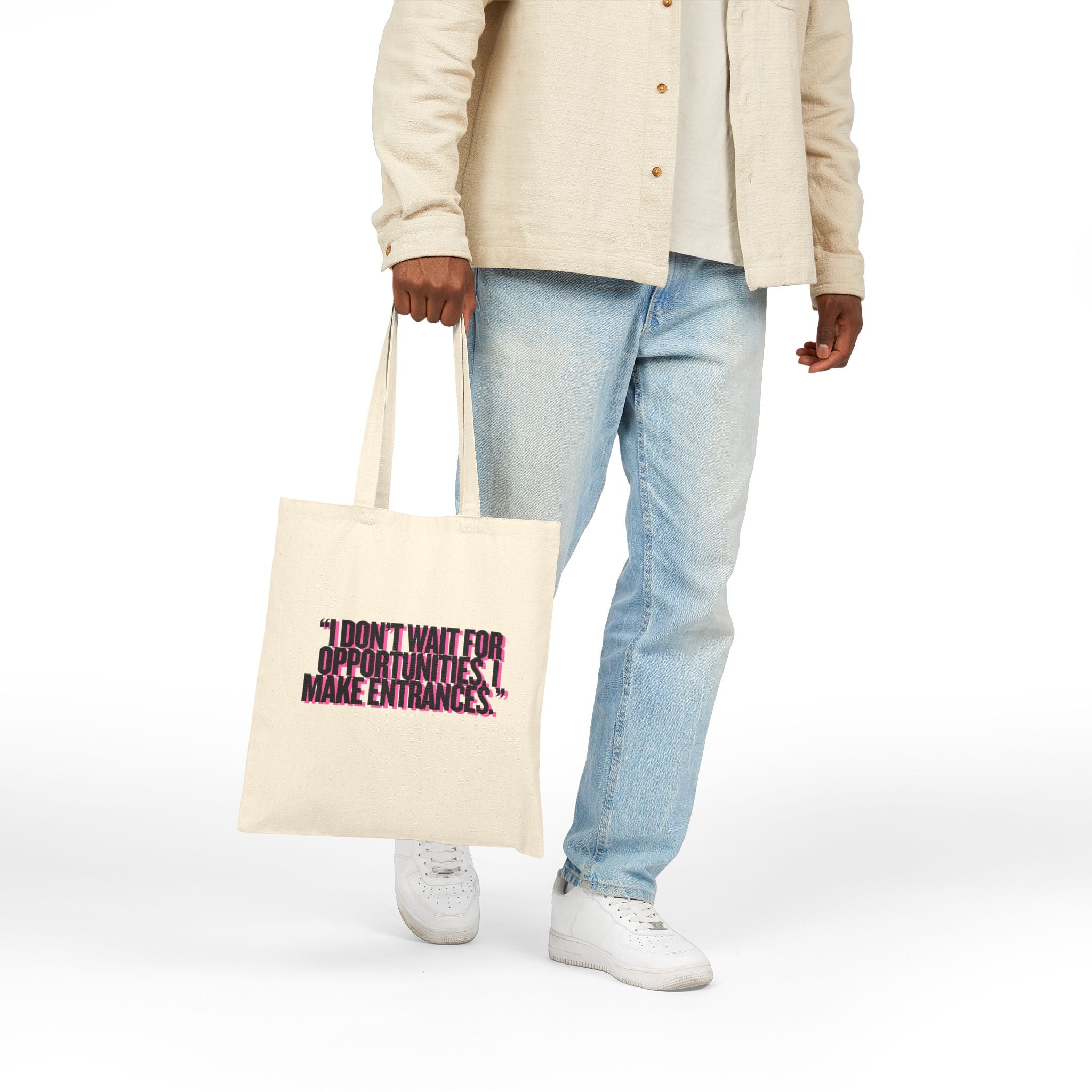 TOTE BAG - MAIN CHARACTER VIBES COLLECTION - I MAKE ENTRANCES BEIGE
