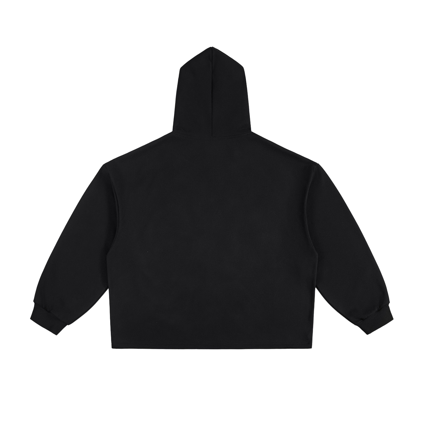 BASIC ESSENTIAL HEAVYWEIGHT OVERSIZED DRAWSTRING HEM HOODIE BLACK