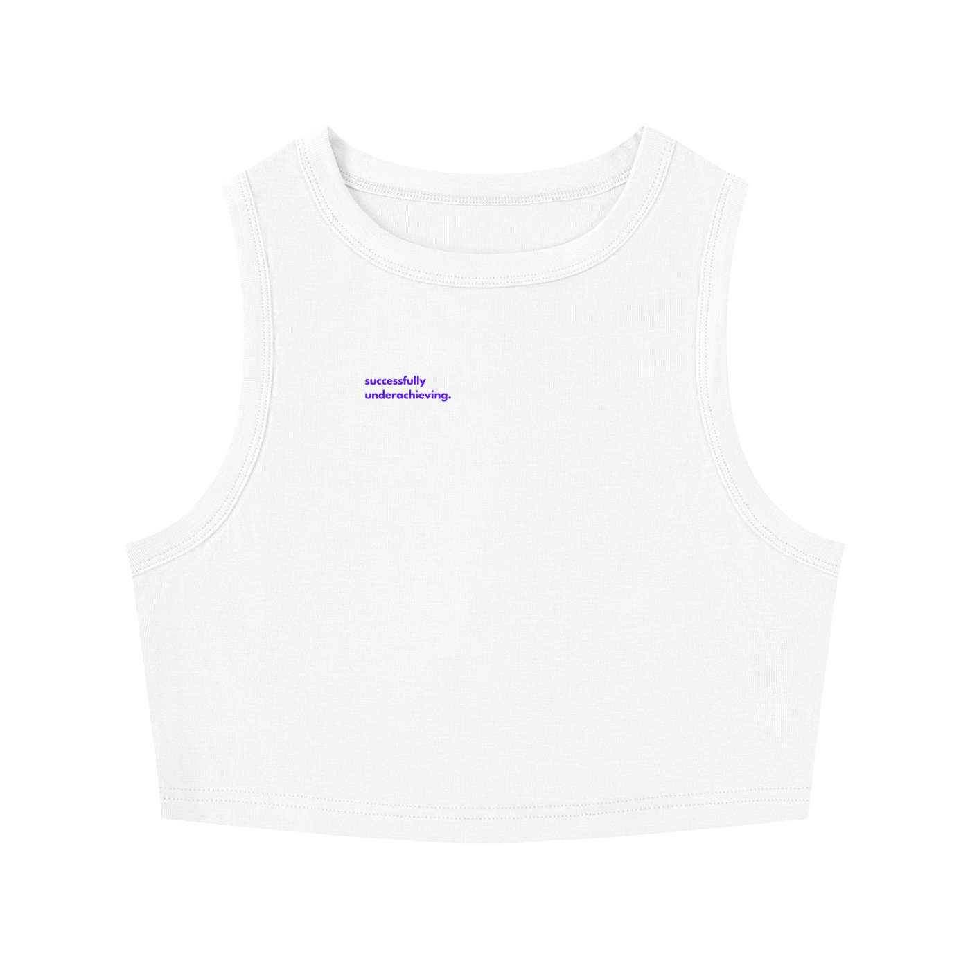 MAIN CHARACTER TIGHT CREWNECK CROP TANK TOP -  SUCCESSFULLY UNDERACHIEVING