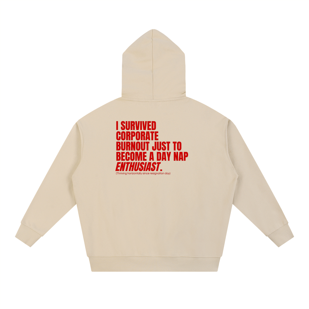 QUITTERS CLUB ESSENTIAL HEAVYWEIGHT HOODIE - CORPORATE BURNOUT