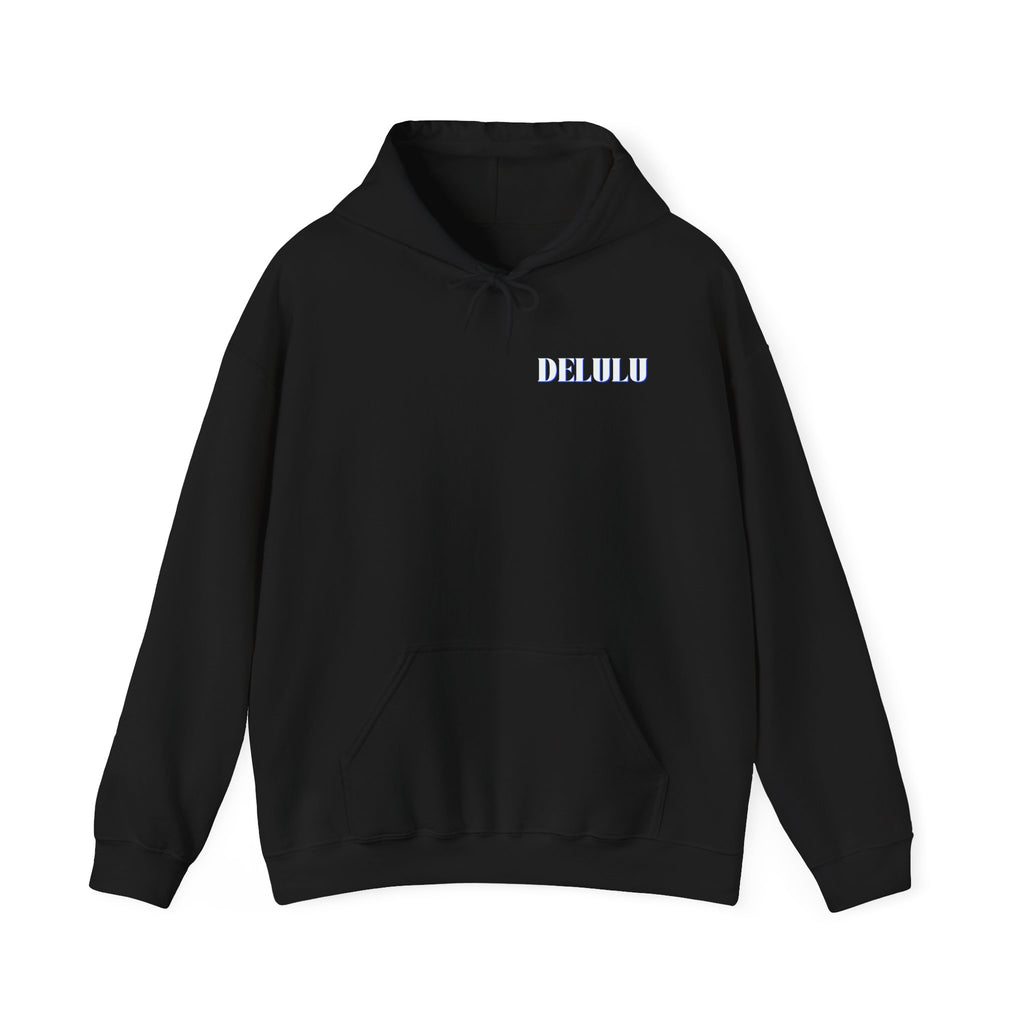 STATEMENT HOODIE DELULU - MAROON & WHITE/BLUE