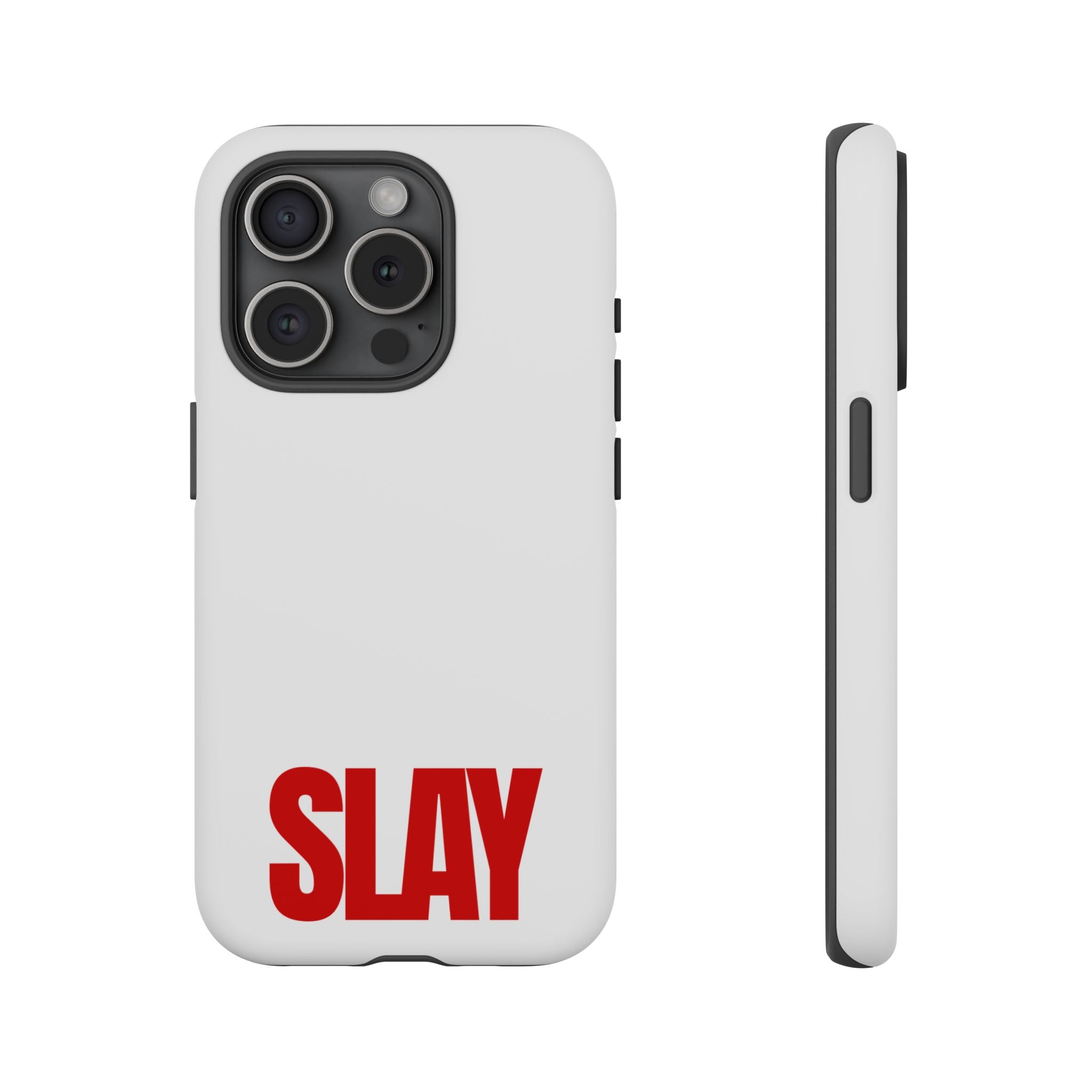 IPHONE CASE (15 - 17) - SLAY (WHITE&RED)