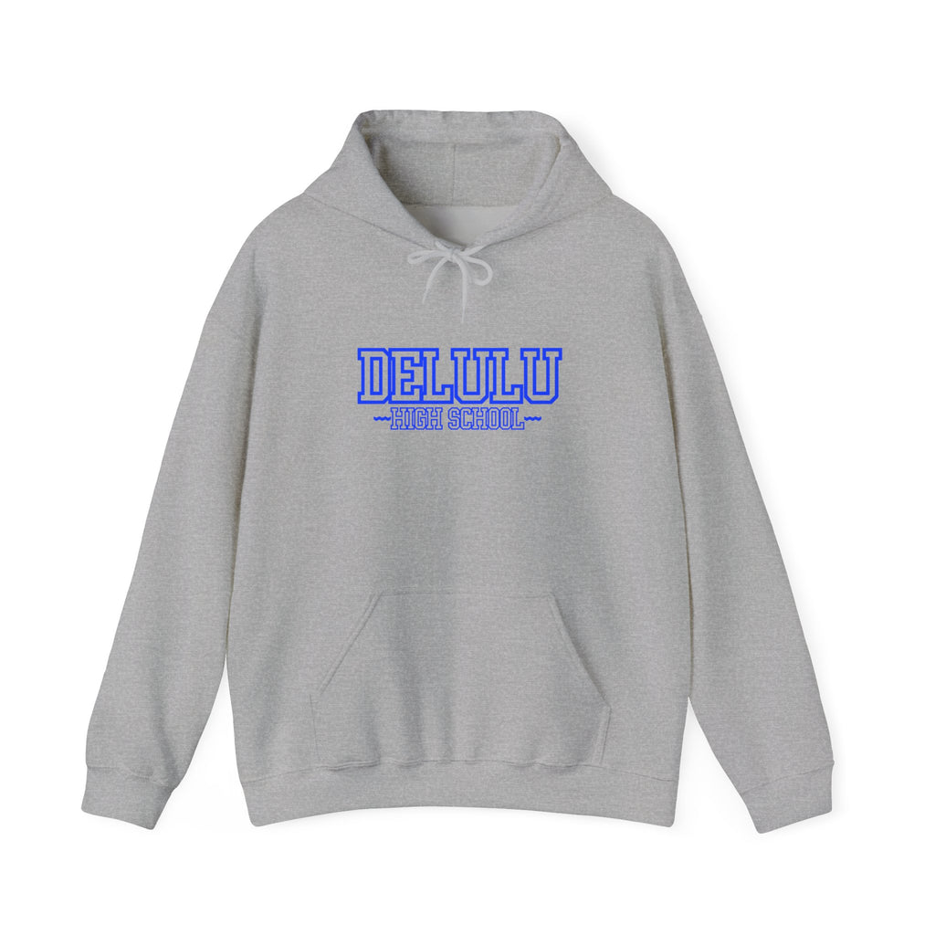 DELULU HIGH SCHOOL HOODIE - GREY&BLUE