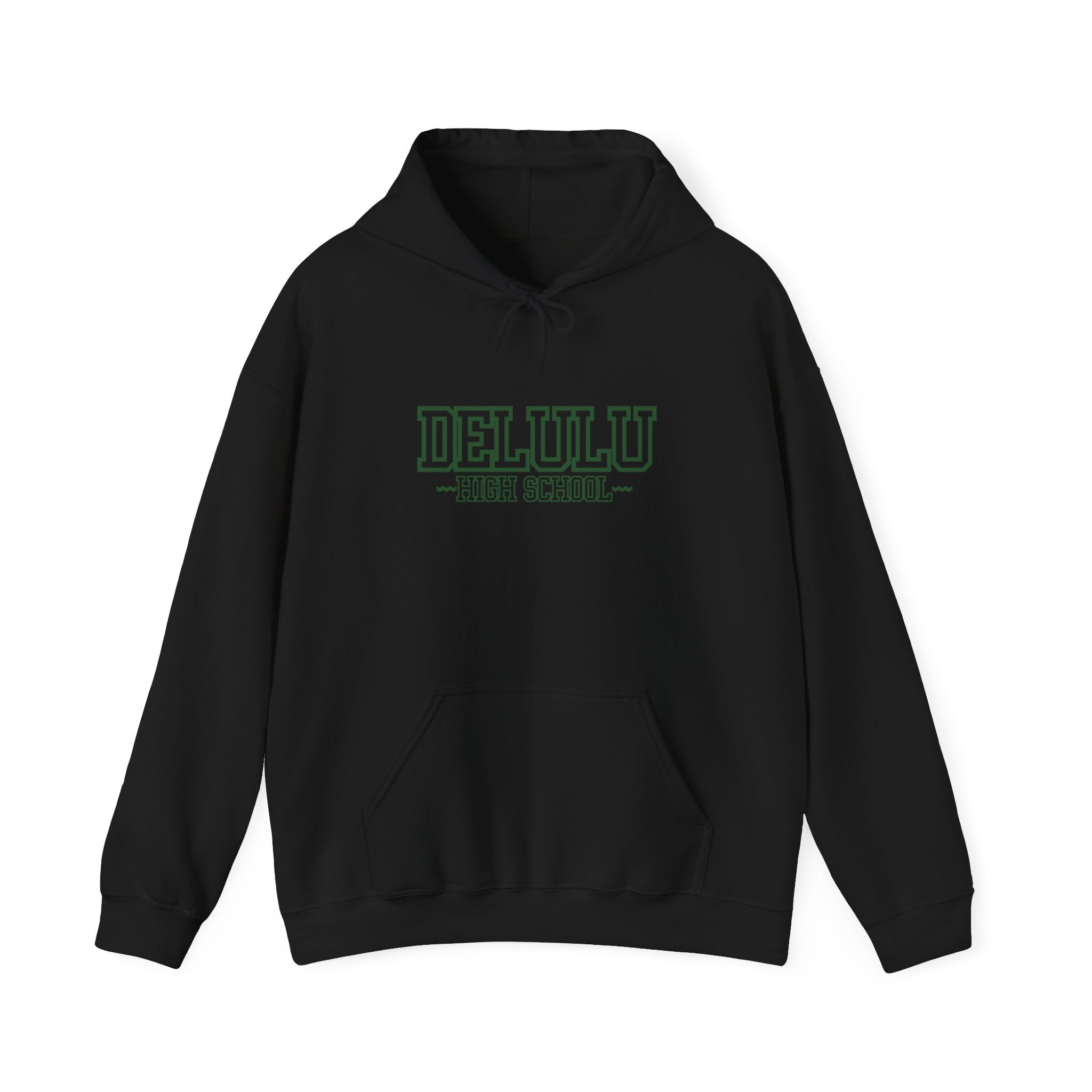 DELULU HIGH SCHOOL HOODIE - BLACK&GREEN