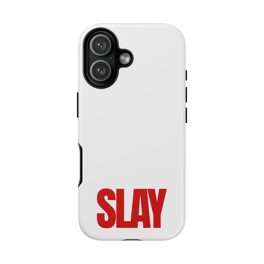 IPHONE CASE (15 - 17) - SLAY (WHITE&RED)