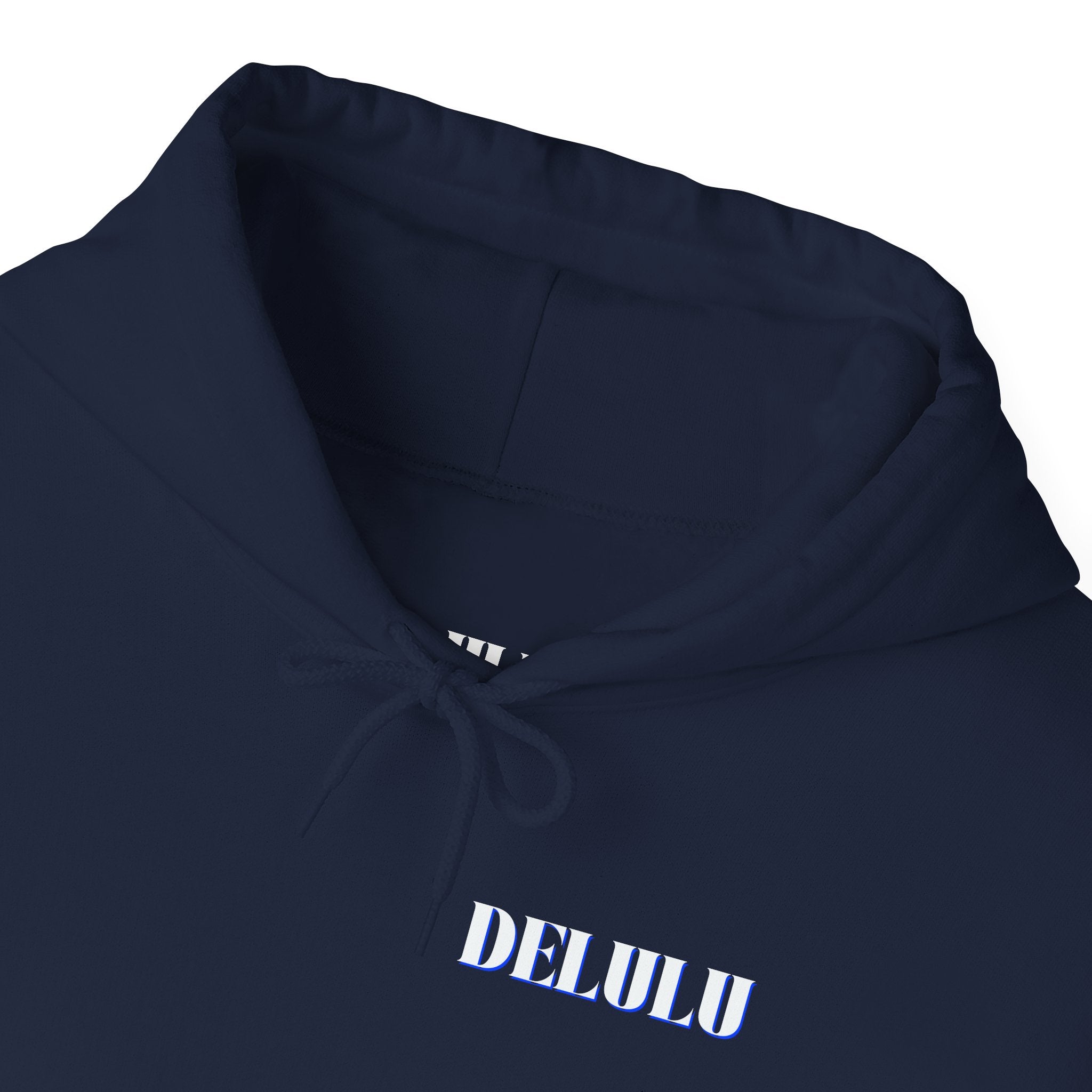 STATEMENT HOODIE DELULU - NAVY & WHITE/BLUE