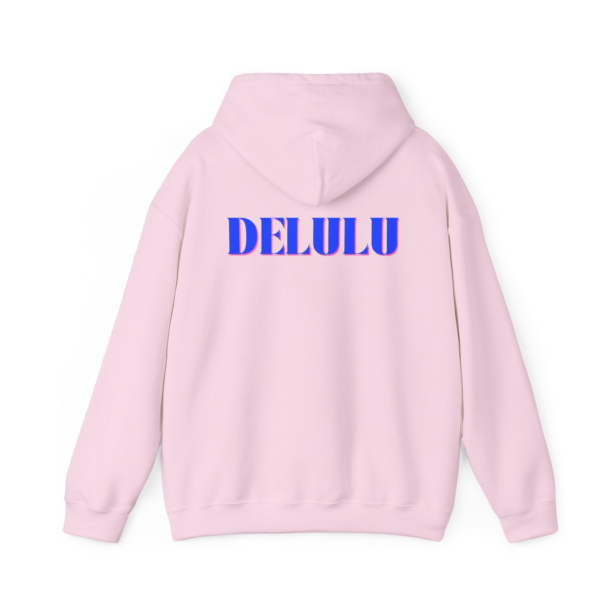 STATEMENT HOODIE DELULU - PINK & BLUE/PINK