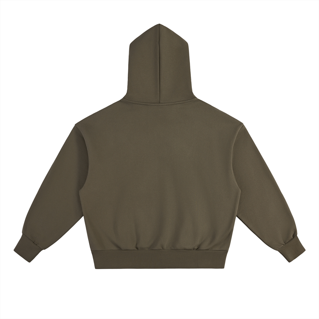 BASIC ESSENTIAL HEAVYWEIGHT FLEECE HOODIE OLIVE GREEN