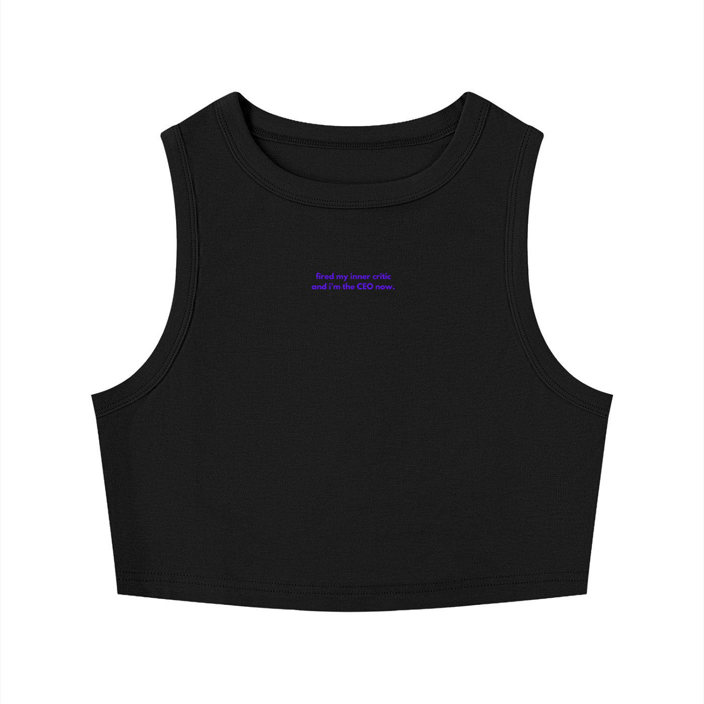 MAIN CHARACTER TIGHT CREWNECK CROP TANK TOP - FIRED MY INNER CRITIC