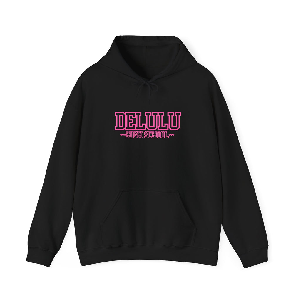 DELULU HIGH SCHOOL HOODIE - BLACK&PINK
