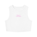 WOMEN'S CREWNECK CROP TOP - CHARGE IT TO THE GAME