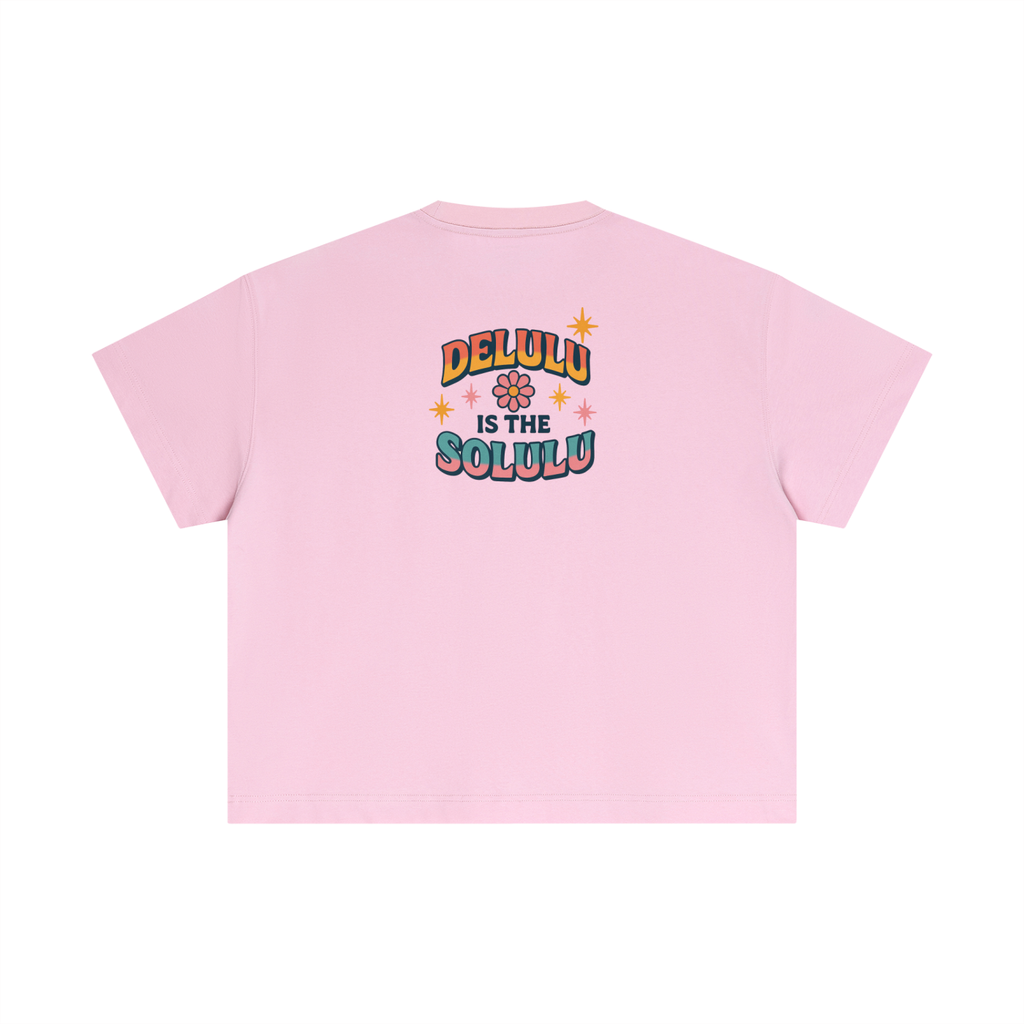 ESSENTIAL COTTEN BOXY T-SHIRT - DELULU IS THE SOLULU