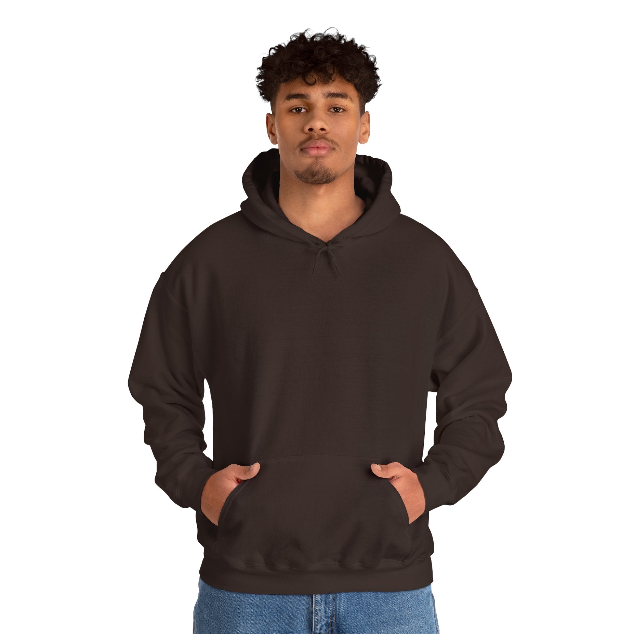 STATEMENT HOODIE - JUST ENOUGH DARK CHOCOLATE/YELLOW