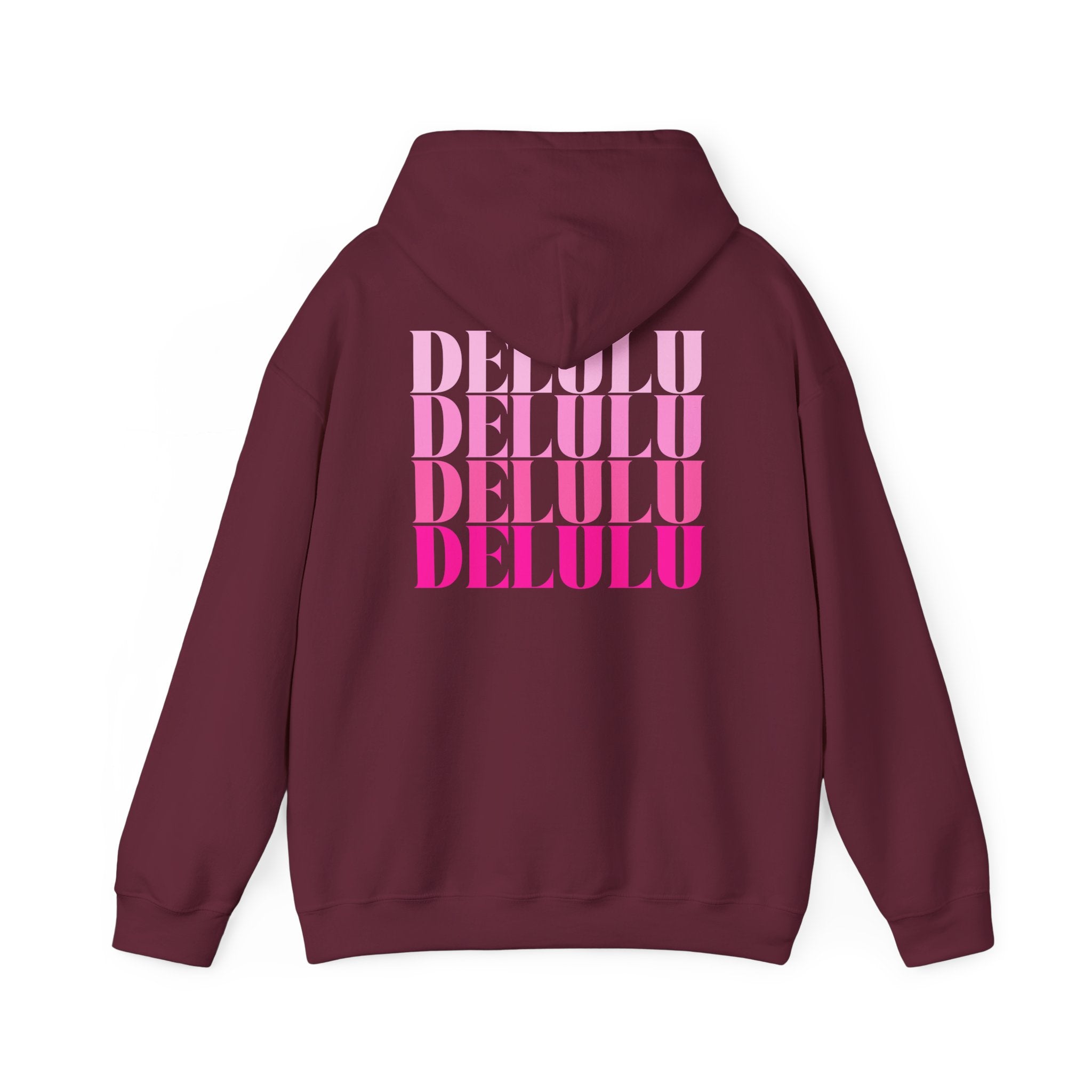 STATEMENT HOODIE DELULU DELULU DELULU - NAVY & PINK